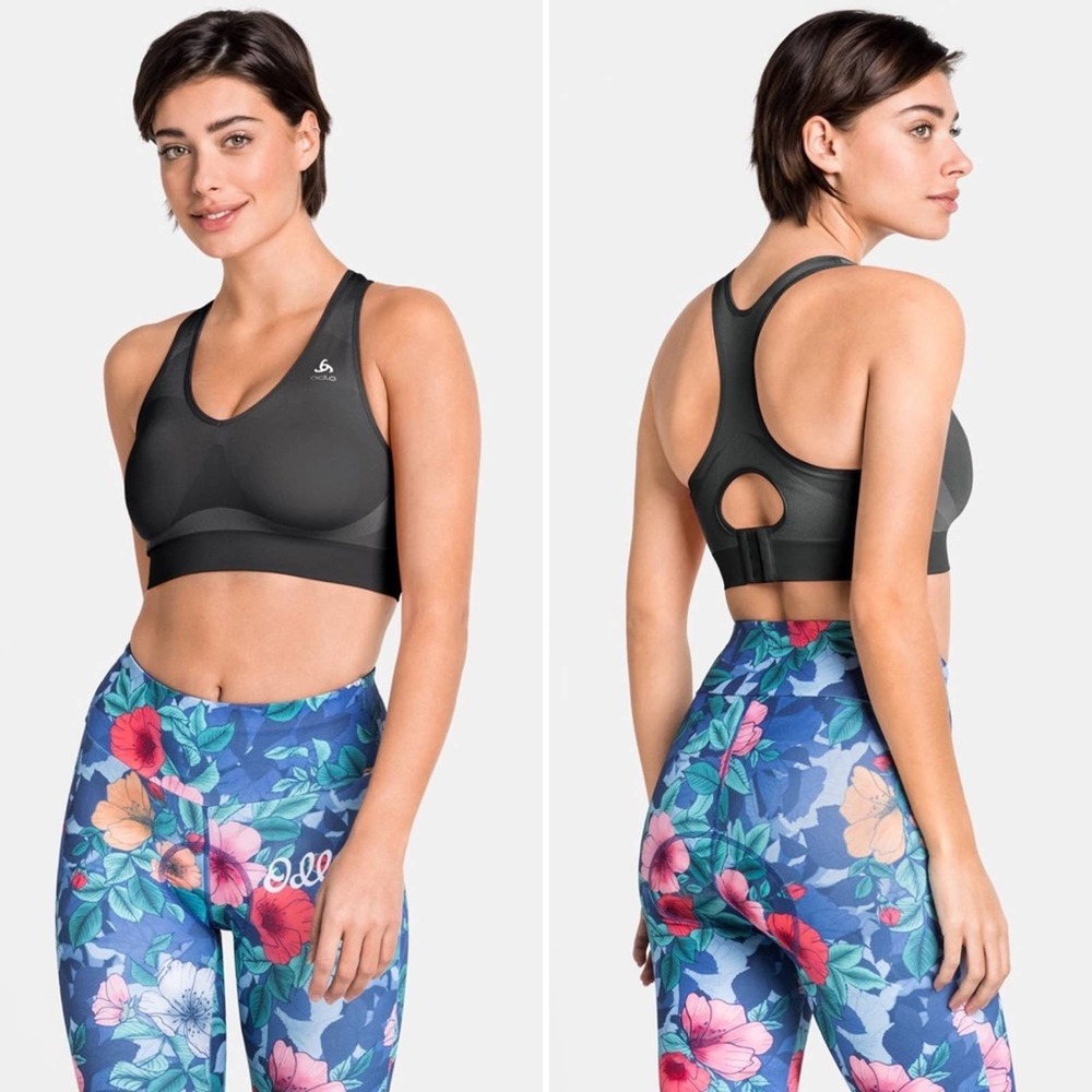 ODLO Women's SEAMLESS HIGH Sports Bra Gray - Size Small